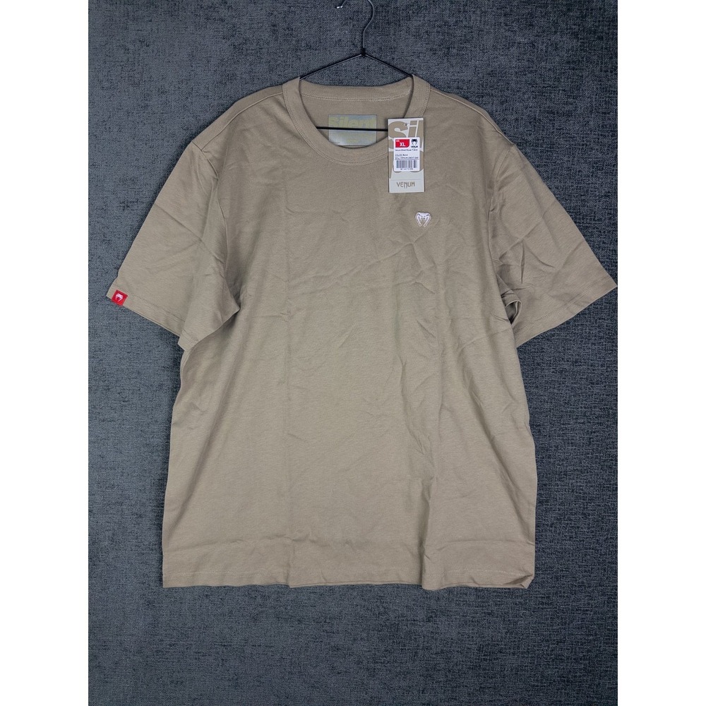 Venum Silent Power T Shirt Mens XL Sand Crewneck Logo UFC Short Sleeve MMA